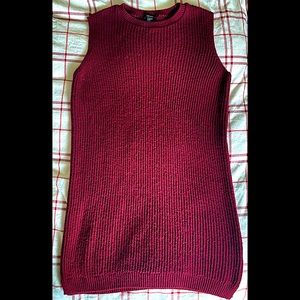 Forever 21 Maroon Knit Sweater Dress
